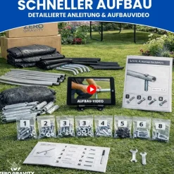 Zero Gravity Gartentrampolin 457 x 305 cm inkl. Leiter und Bodenanker Blau